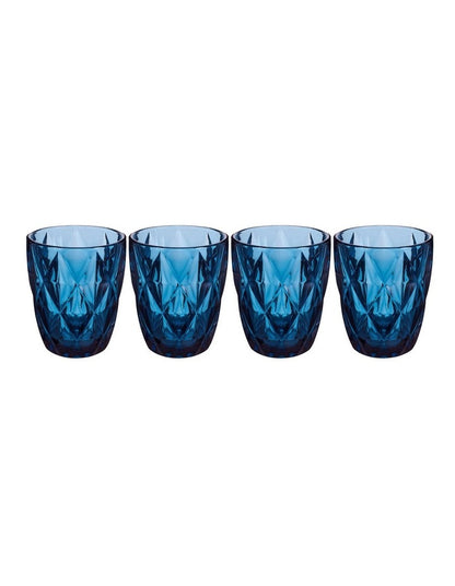 Deanna Double Old Fashion Glass 4 Piece Gift Boxed in Blue