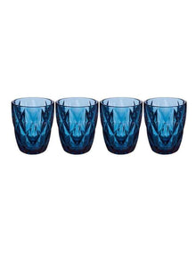 Deanna Double Old Fashion Glass 4 Piece Gift Boxed in Blue