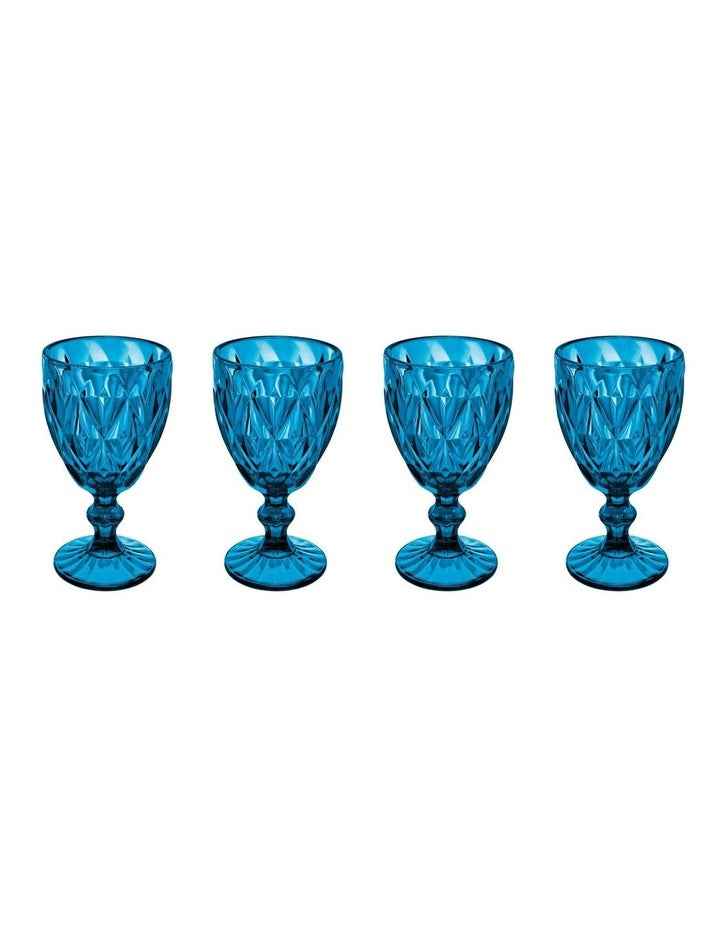 Deanna Wine Glass 4 Pieces Gift Boxed in Blue