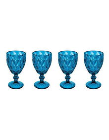 Deanna Wine Glass 4 Pieces Gift Boxed in Blue