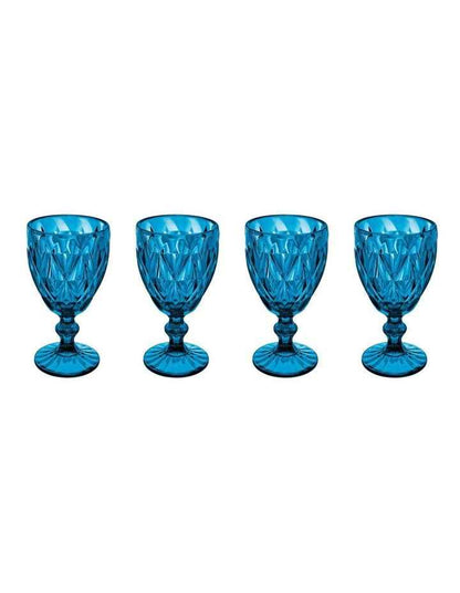 Deanna Wine Glass 4 Pieces Gift Boxed in Blue