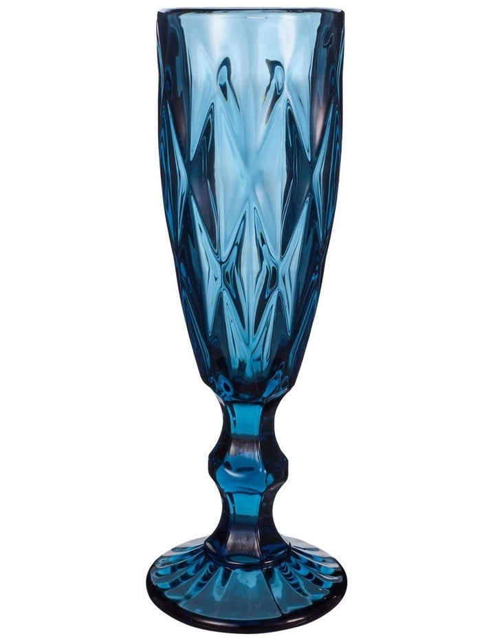 Deanna Champagne Flute 4 Pieces Gift Boxed in Blue