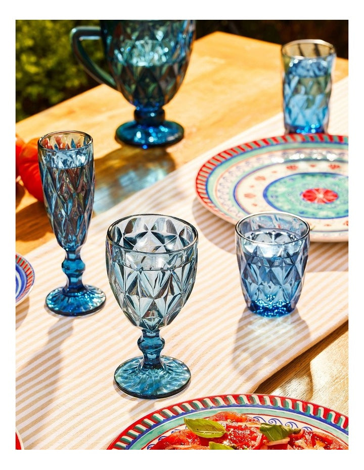 Deanna Champagne Flute 4 Pieces Gift Boxed in Blue