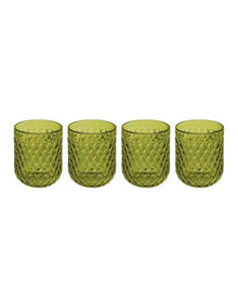 Caterina Double Old Fashion Glass 4 Pieces Gift Boxed in Green