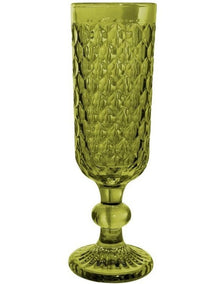 Caterina Champagne Flute 4 Pieces Gift Boxed in Green