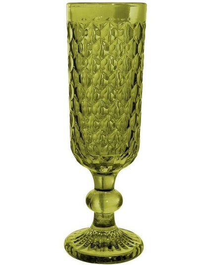 Caterina Champagne Flute 4 Pieces Gift Boxed in Green