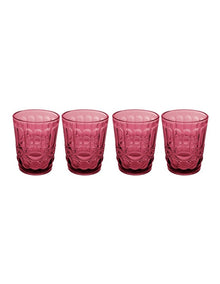 Gabriella Double Old Fashion Glass 4 Pieces Gift Boxed in Pink