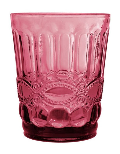Gabriella Double Old Fashion Glass 4 Pieces Gift Boxed in Pink