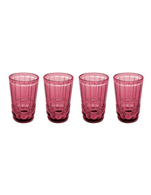 Gabriella Highball Glass 4 Pieces Gift Boxed in Pink