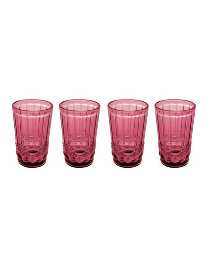 Gabriella Highball Glass 4 Pieces Gift Boxed in Pink