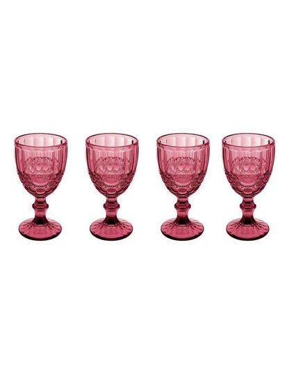 Gabriella Wine Glass 4 Pieces Gift Boxed in Pink