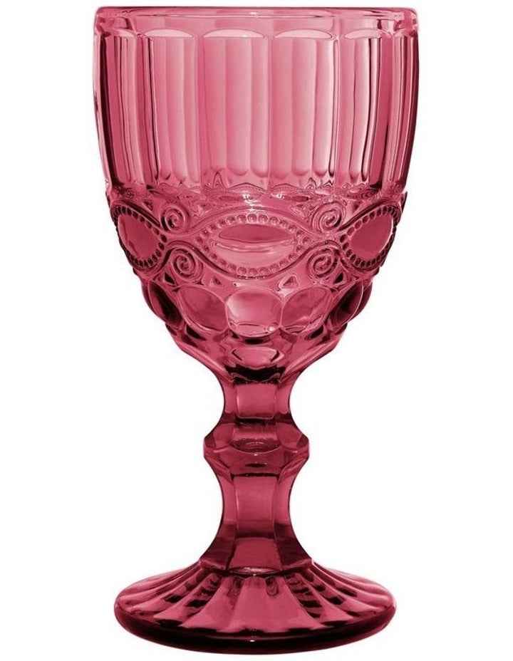 Gabriella Wine Glass 4 Pieces Gift Boxed in Pink