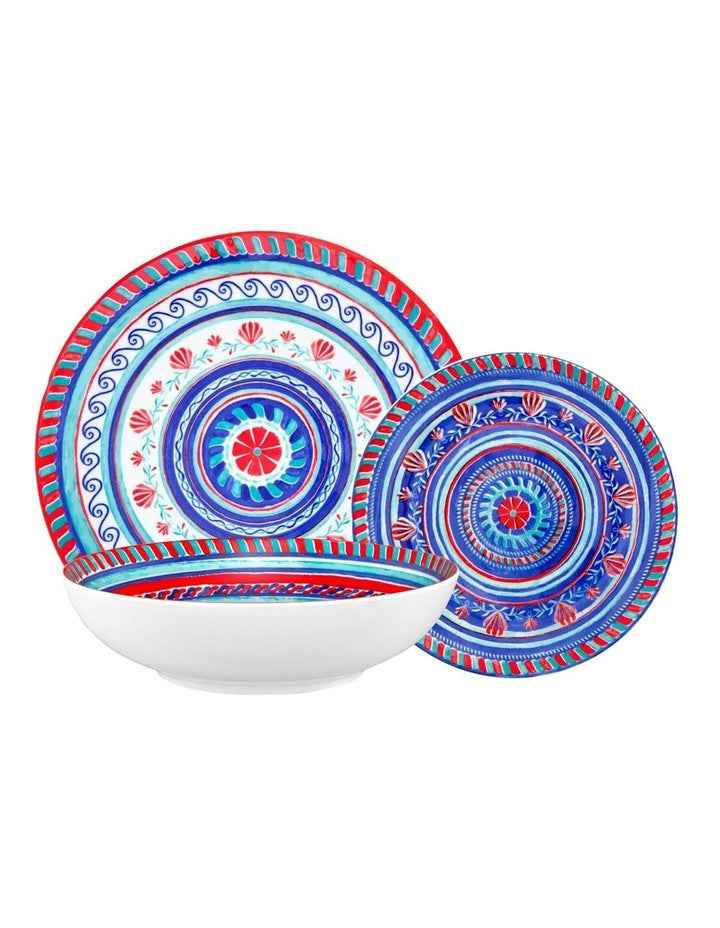 Amalfi Coupe Dinner Set of 12 Piece in Blue