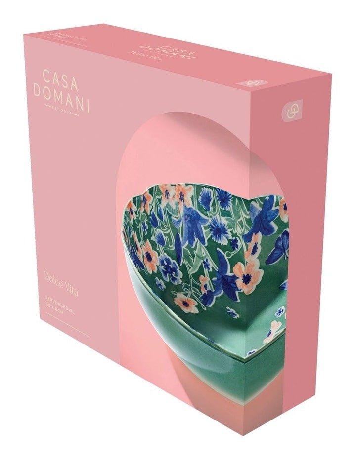 Dolce Vita Scallop Serving Bowl 25x8cm Gift Boxed in Multi