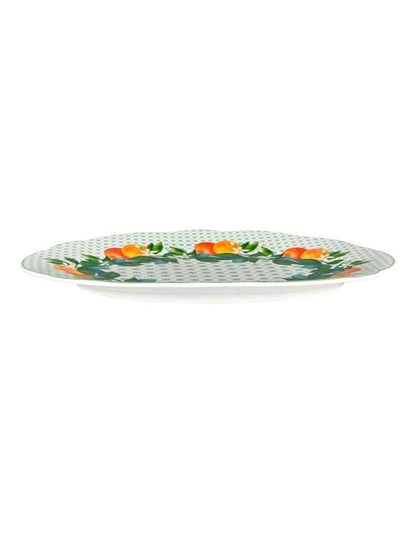 Jardino Scallop Oval Platter 25cm Gift Boxed in Green