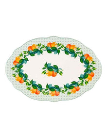 Jardino Scallop Oval Platter 35cm Gift Boxed in Green