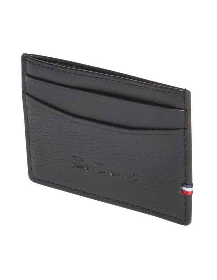 Leather Credit Card Holder & Bracelet Gift Set in Black