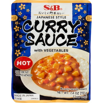 S&B Japanese Style Hot Curry Sauce With Vegetables 210g