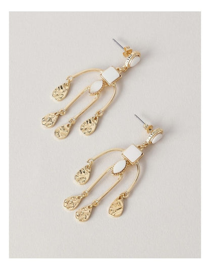 Dangling Drop Earring in Gold/Pearl