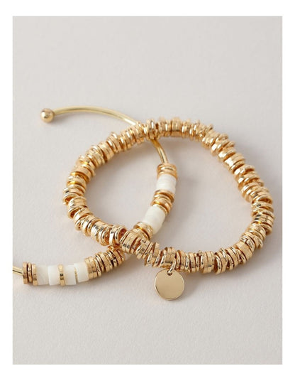 2 Pack Bangle & Stretch Bracelet in Gold
