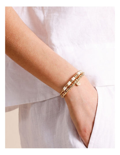 2 Pack Bangle & Stretch Bracelet in Gold