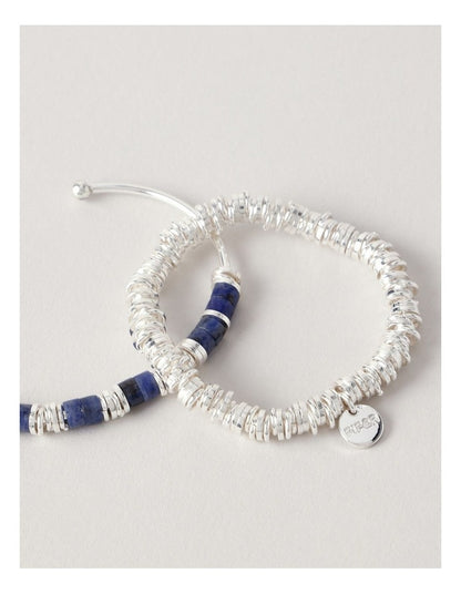 2 Pack Bangle & Stretch Bracelet in Gold/Blue