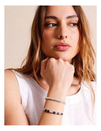 2 Pack Bangle & Stretch Bracelet in Gold/Blue