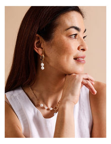 Twin Pearls Earring in Gold