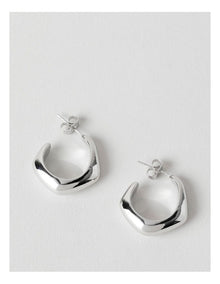 Battered Hoop Earring in Silver