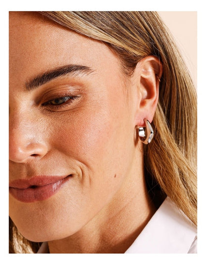 Battered Hoop Earring in Silver
