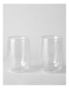 Double Wall Glass 340ml Set of 2 in Clear