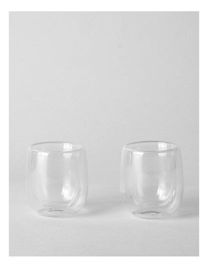 Double Wall Glass 80ml Set of 2 in Clear