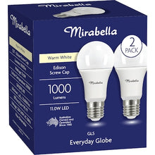Mirabella LED GLS ES 11W 1000lm Warm White 2 pack
