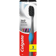 Colgate Toothbrush 360 Charcoal Floss Tip Bristles Soft 3 pack