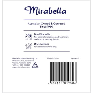Mirabella LED GLS Bayonet Cap 9W 806lm Warm  White Light Globe 2 pack