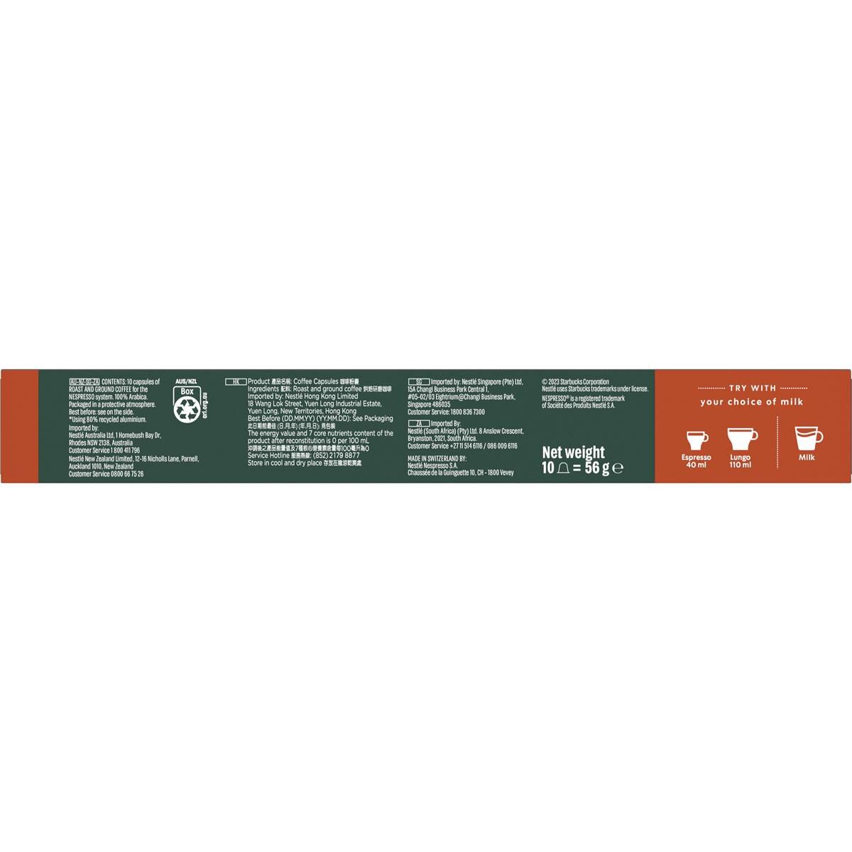 Starbucks by Nespresso Breakfast Blend Coffee Pods 10 Pack
