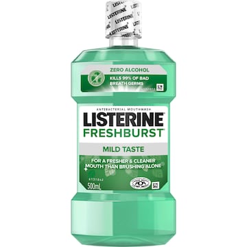 Listerine Freshburst Zero Alcohol Antibacterial Mouthwash 500mL