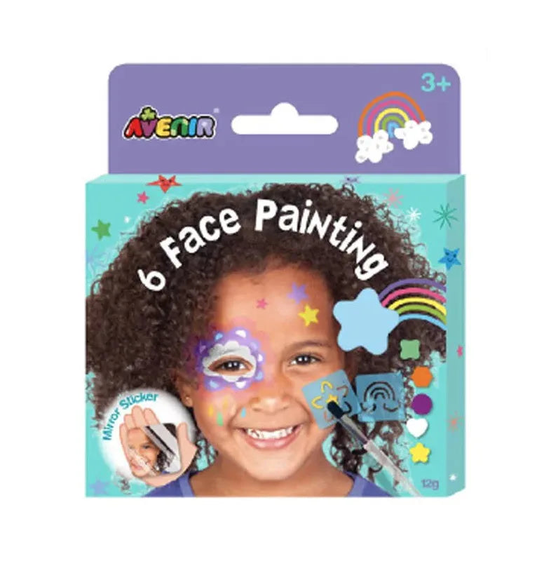 Avenir Face Painting 6 Colours Assorted Designs Art and Craft for Kids 3yrs+