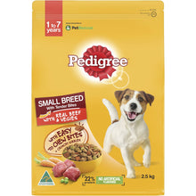 Pedigree Adult Small Breed Dry Dog Food With Real Beef & Veggies 2.5kg