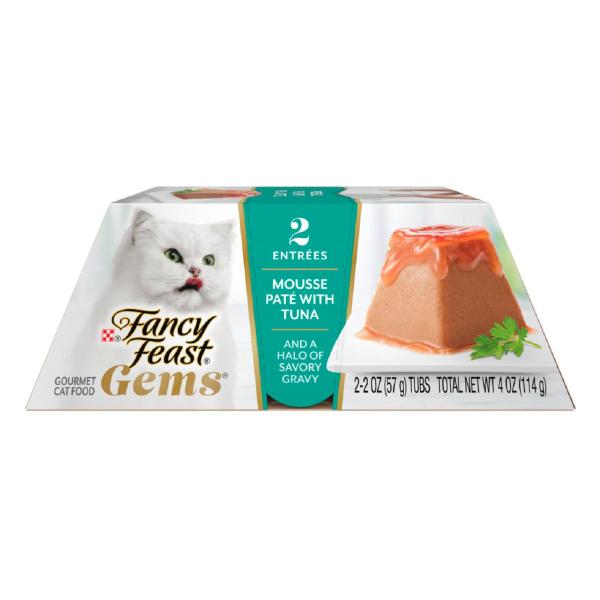 FANCY FEAST GEMS MOUSSE PATE WITH TUNA CAT FOOD 2X57G 114 GRAM