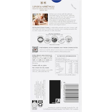 Lindt Excellence Extra Creamy Milk Chocolate Block 100g