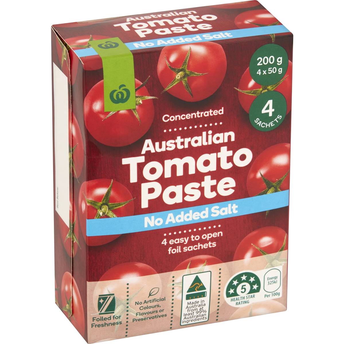 Woolworths Tomato Paste Sachets No Added Salt 4 Pack