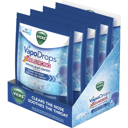 Vicks Vapodrops Xtra Strong Menthol Blast 16 Pack