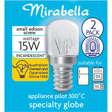 Mirabella Appliance Oven Clear Globe Ses 15w 2 Pack