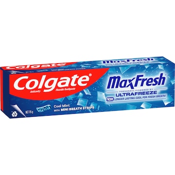 Colgate Max Fresh Toothpaste With Mini Breath Strips Cool Mint 115g