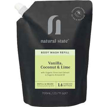 Natural State Vanilla Coconut & Lime Body Wash Refill 700mL