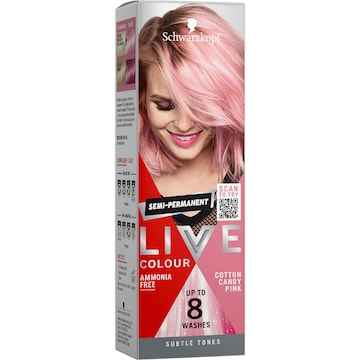 Schwarzkopf Live Cotton Candy Pink Semi Permanent Hair Dye each
