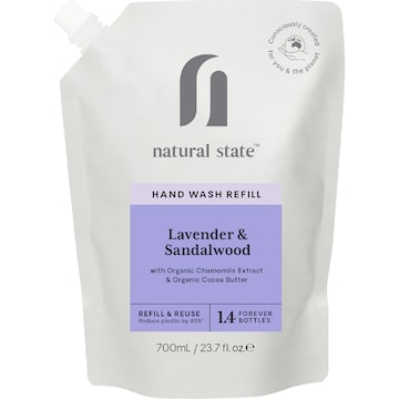 Natural State Lavender & Sandalwood Hand Wash Refill 700mL