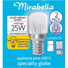 Mirabella Appliance Oven Clear Globe Ses 25w 2 Pack
