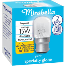 Mirabella Pilot Bayonet Cap 15w Clear Light Globe 2 Pack